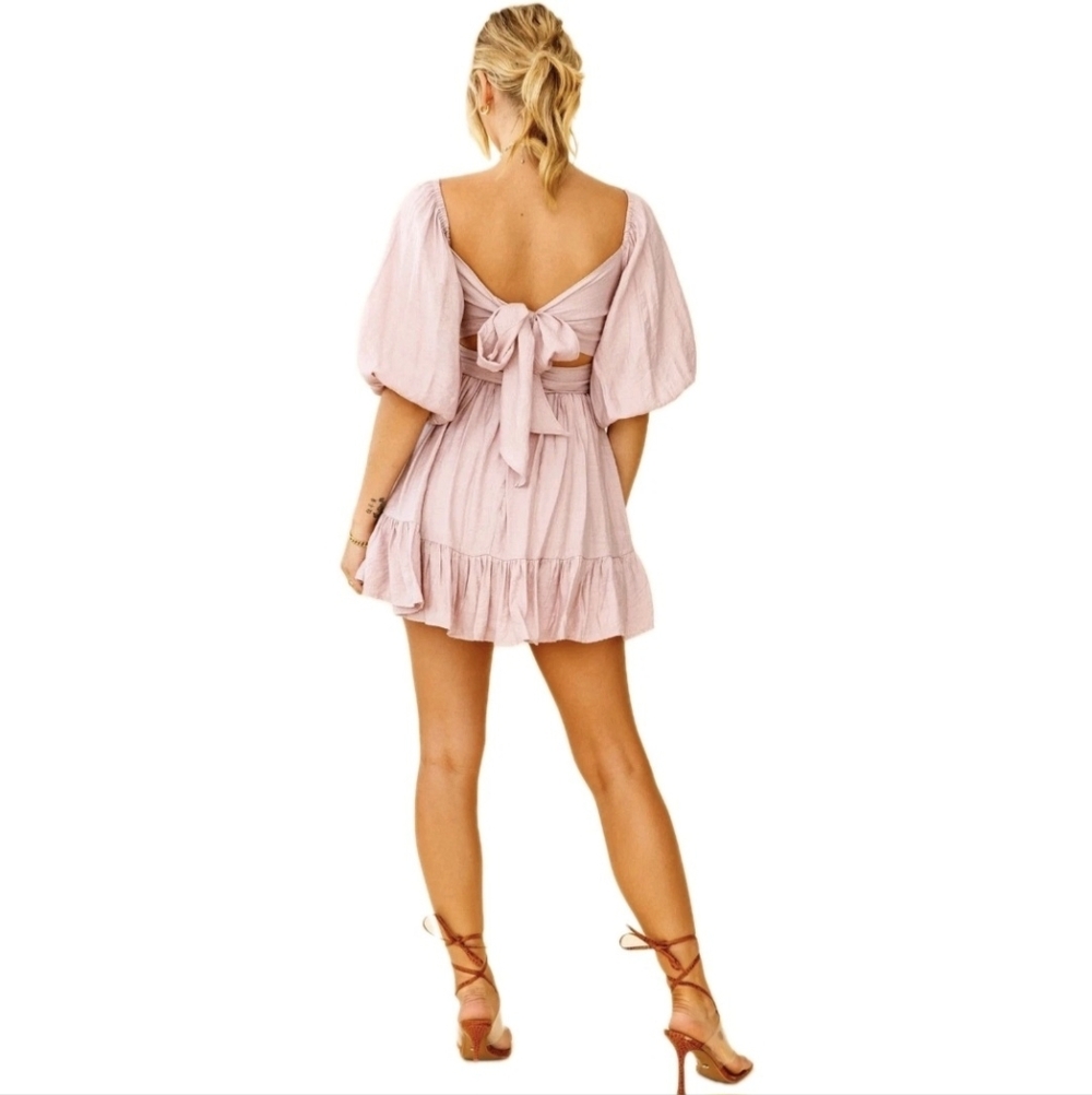 Saints + Secrets Dress Pink Babydoll Cut Out Back Size XS - Picture 3 of 13